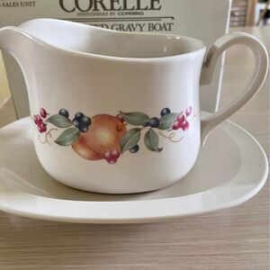 Corelle Gravy Boat and Plate Abundance Pattern New in Box